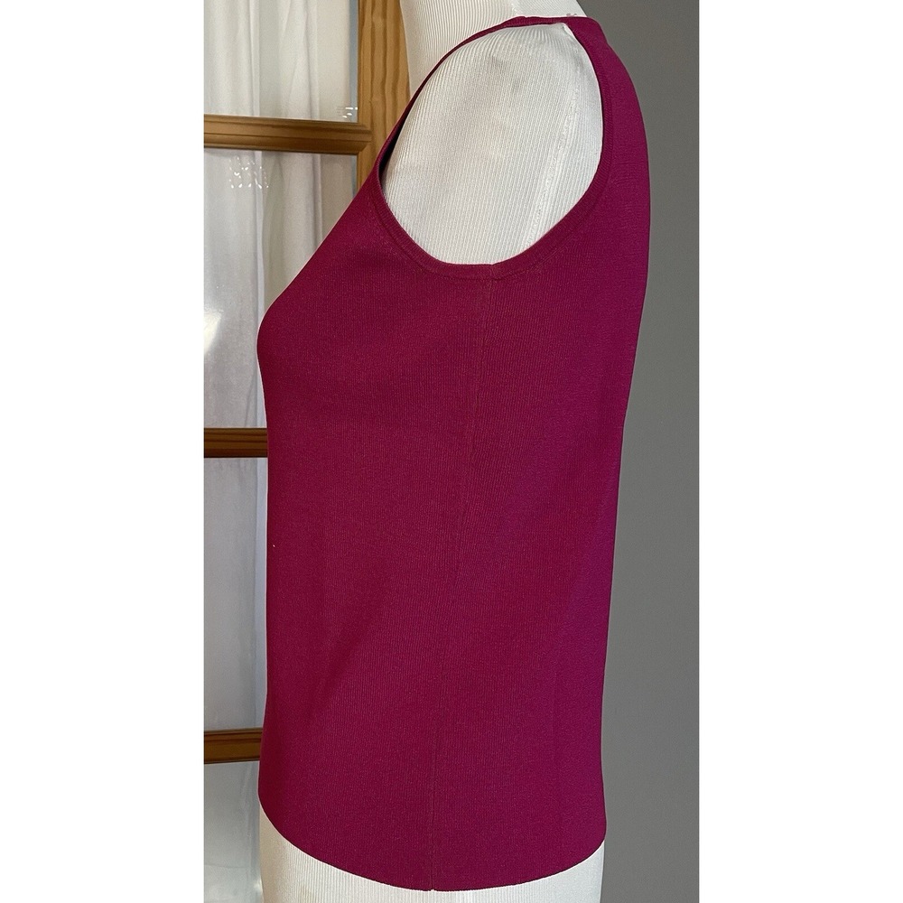 Lot Of 2 Tank Tops Womens Sz S Fuchsia Knit Green Chiffon Casual Career Classic - Picture 4 of 16